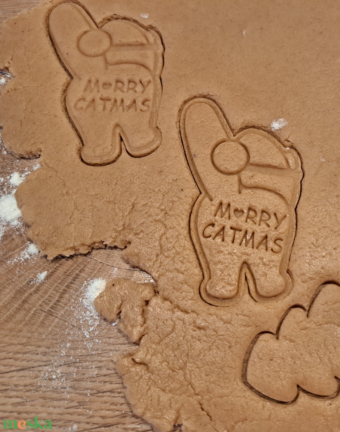 Karácsonyi cicás mézeskalács-, keksz kiszúró forma - otthon & életmód - konyhafelszerelés, tálalás - sütés, főzés - sütikiszúró - Meska.hu