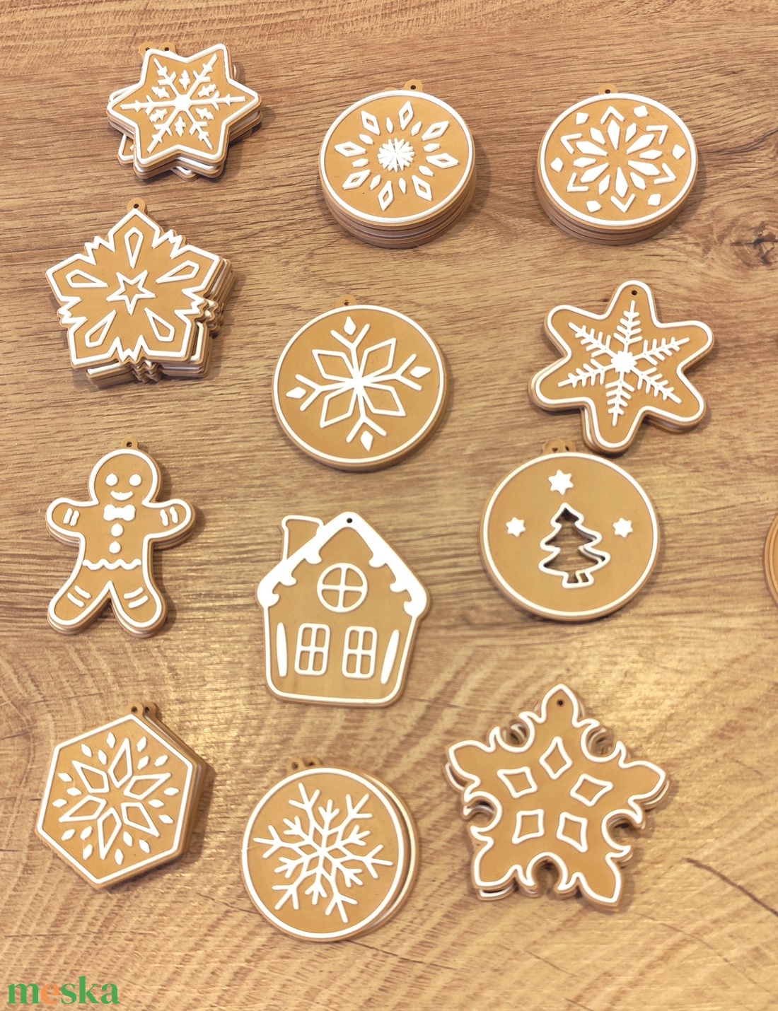 ! Akció! Mézeskalács kinézetű díszek  - karácsony - karácsonyi lakásdekoráció - karácsonyi lakásdíszek - Meska.hu