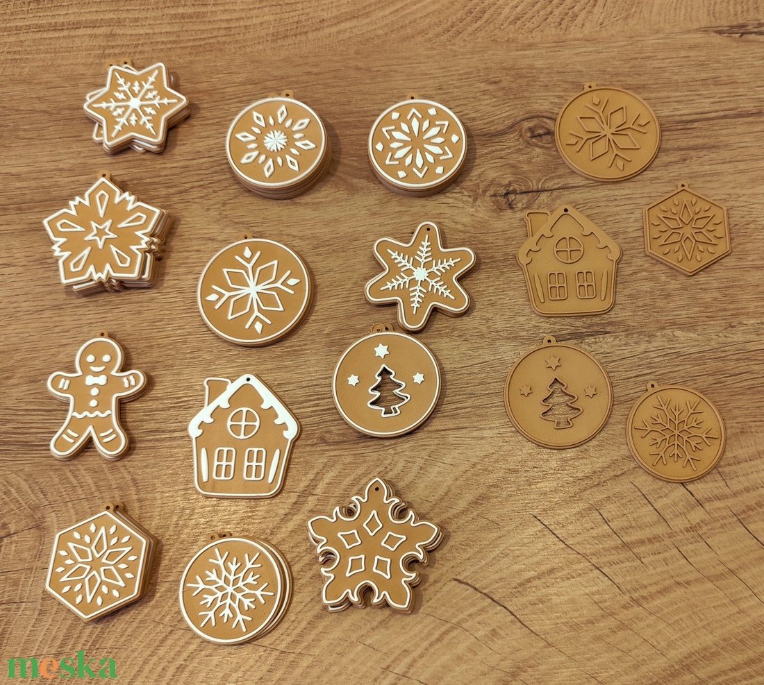 ! Akció! Mézeskalács kinézetű díszek  - karácsony - karácsonyi lakásdekoráció - karácsonyi lakásdíszek - Meska.hu