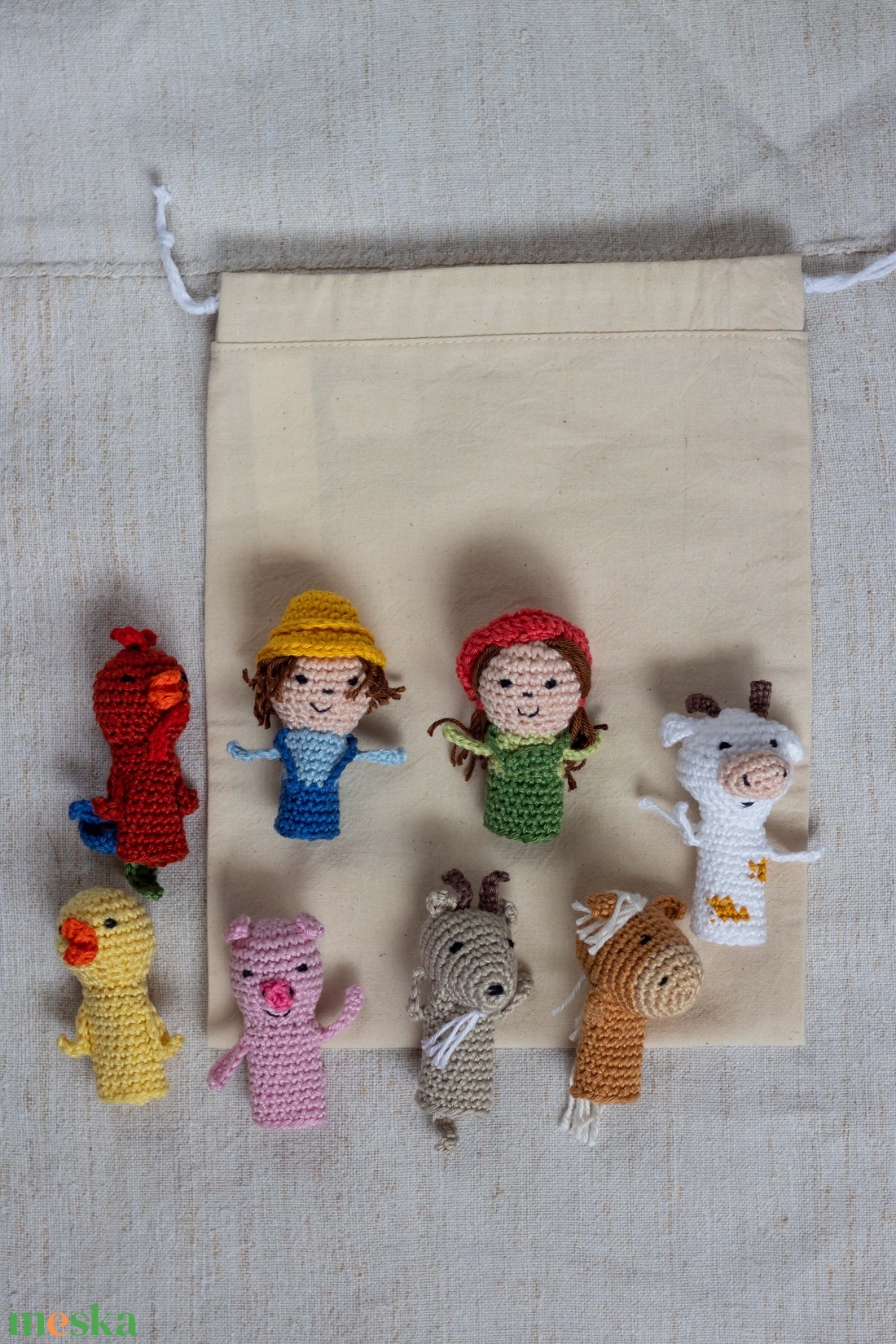 Ujjbáb készlet, Élet a farmon, horgolt - játék & sport - bábok - báb készlet - Meska.hu