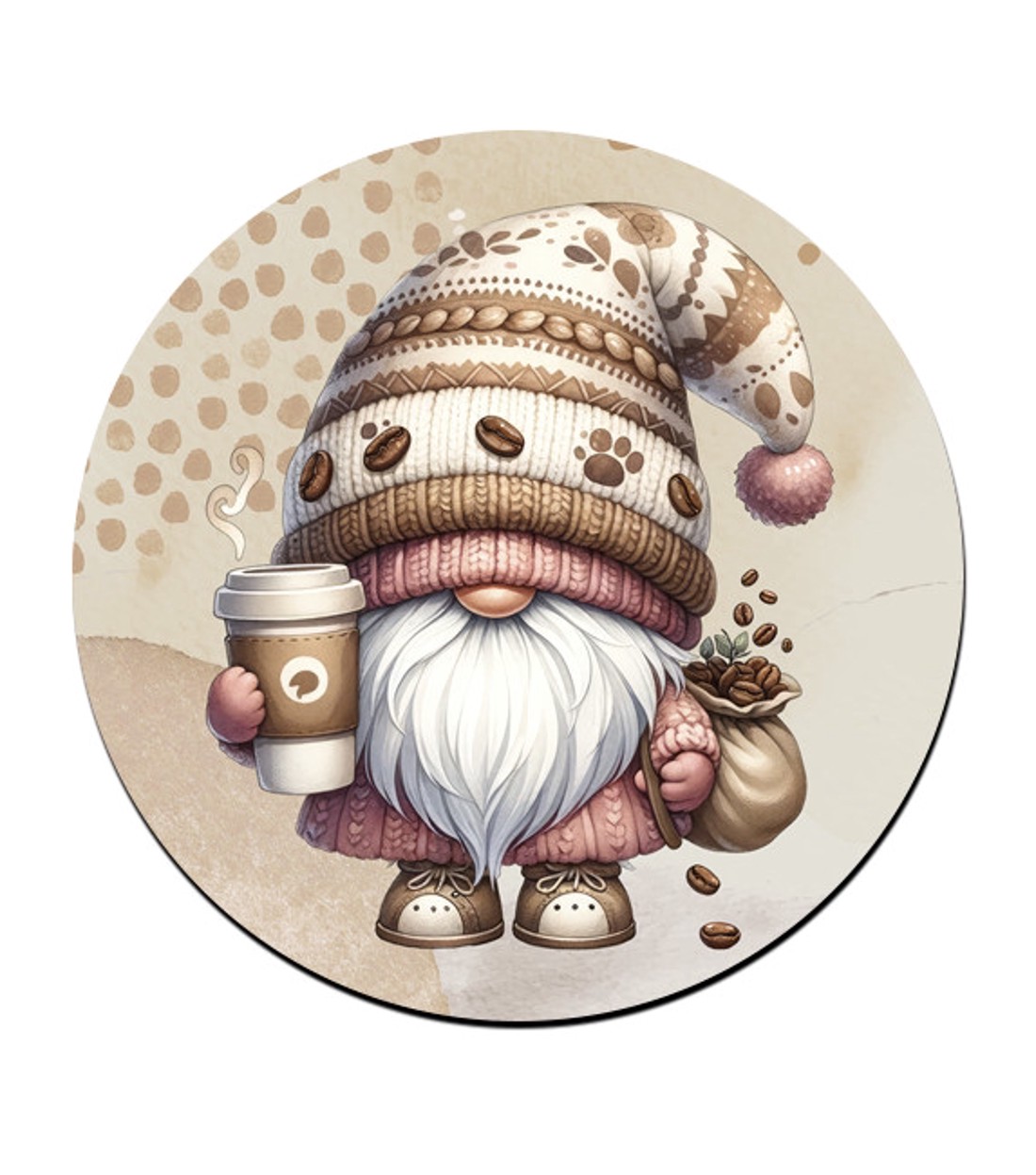 Kávés manó cókmókos mintás bögre alátét -  - Meska.hu