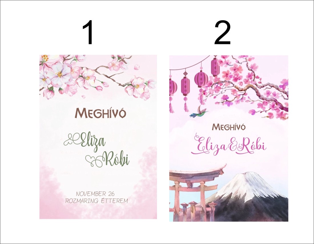Esküvői meghívó japán többféle mintával - esküvő - meghívó & kártya - meghívó - Meska.hu
