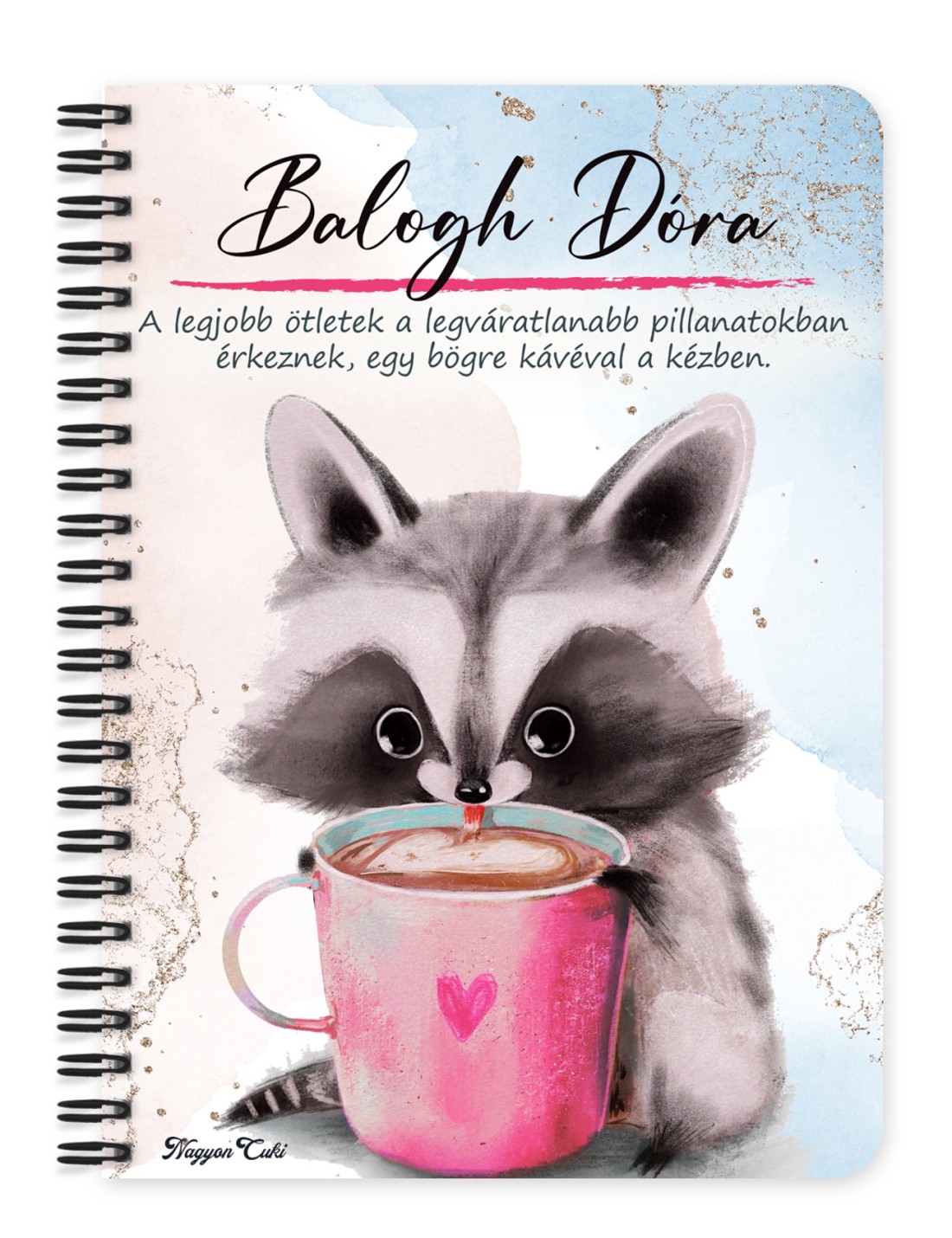 Személyre szabható - Mosómaci mintás A6-os füzet - otthon & életmód - papír, írószer - jegyzetfüzet & napló - Meska.hu