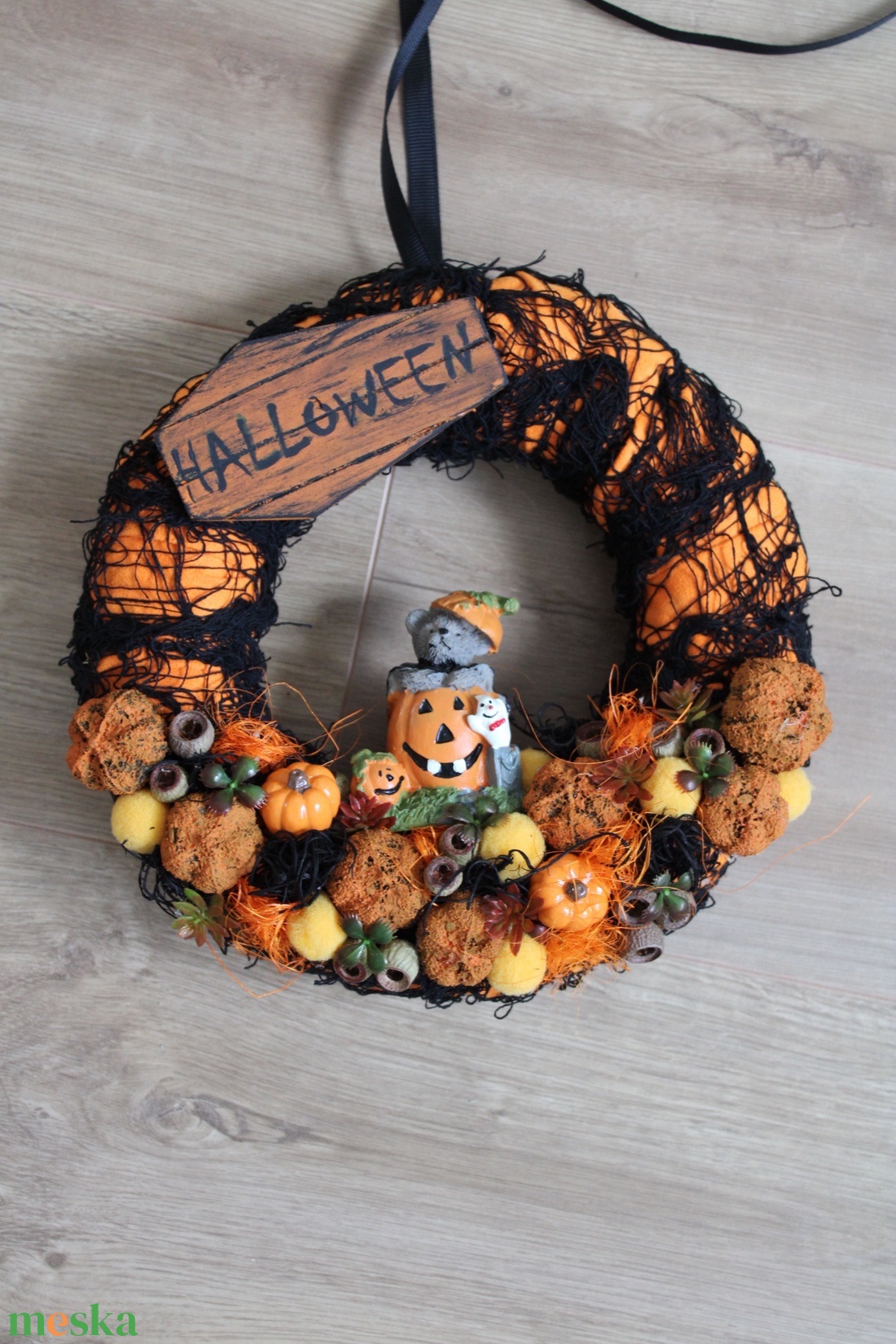 Halloween ajtódísz mackóval - otthon & életmód - dekoráció - halloween - halloweeni ajtódíszek és ablakdíszek - Meska.hu Halloween ajtódísz mackóval - otthon & életmód - dekoráció - halloween - halloweeni ajtódíszek és ablakdíszek - Meska.hu