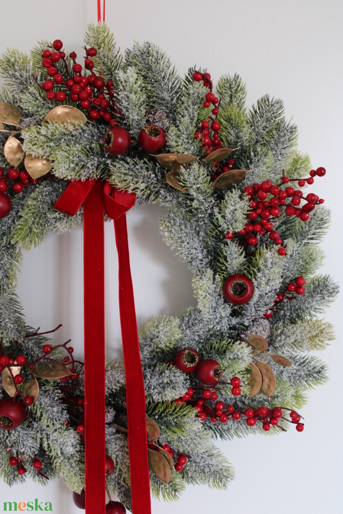 Nagy méretű műfenyő ajtódísz - karácsony - karácsonyi lakásdekoráció - karácsonyi ajtódíszek - Meska.hu