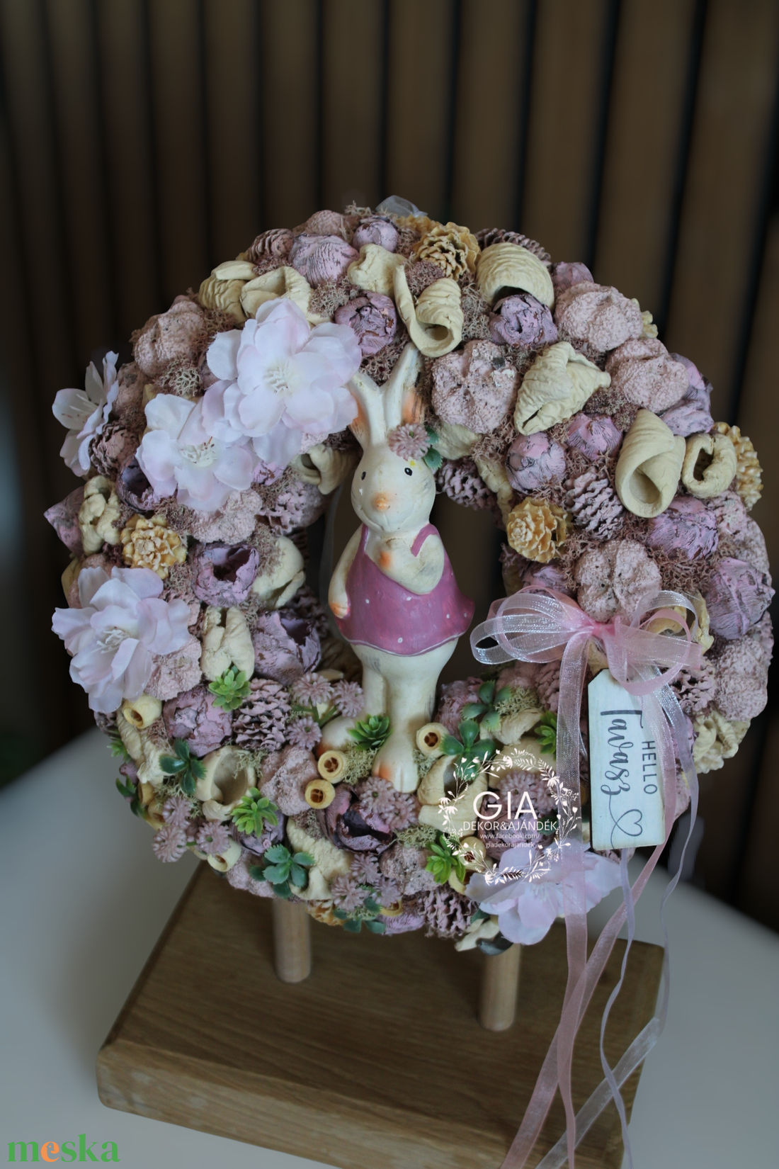 Húsvéti nyuszis ajtódísz - otthon & életmód - dekoráció - ajtó- és ablak dekoráció - ajtódísz & kopogtató - Meska.hu