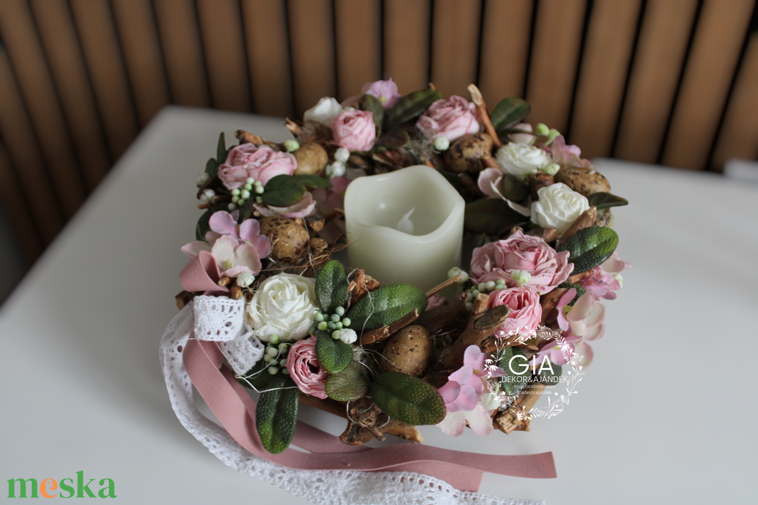 Húsvéti ajtódísz vagy asztali koszorú  - otthon & életmód - dekoráció - ajtó- és ablak dekoráció - ajtódísz & kopogtató - Meska.hu