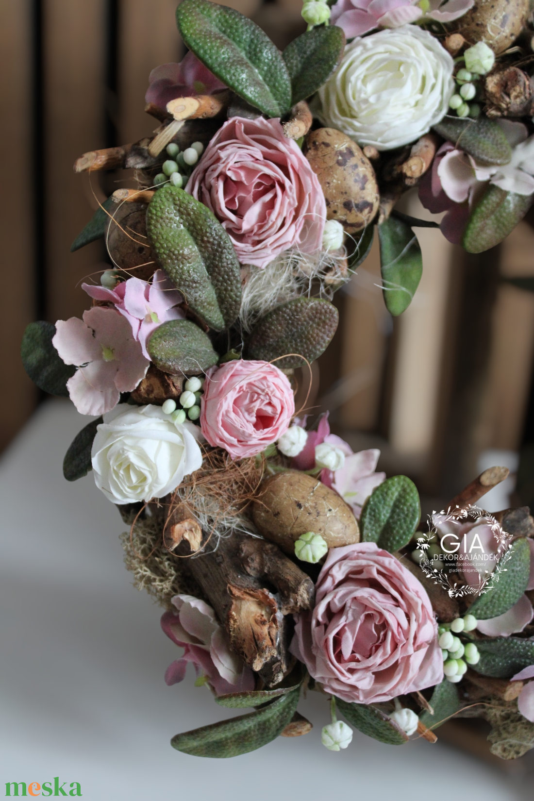 Húsvéti ajtódísz vagy asztali koszorú  - otthon & életmód - dekoráció - ajtó- és ablak dekoráció - ajtódísz & kopogtató - Meska.hu