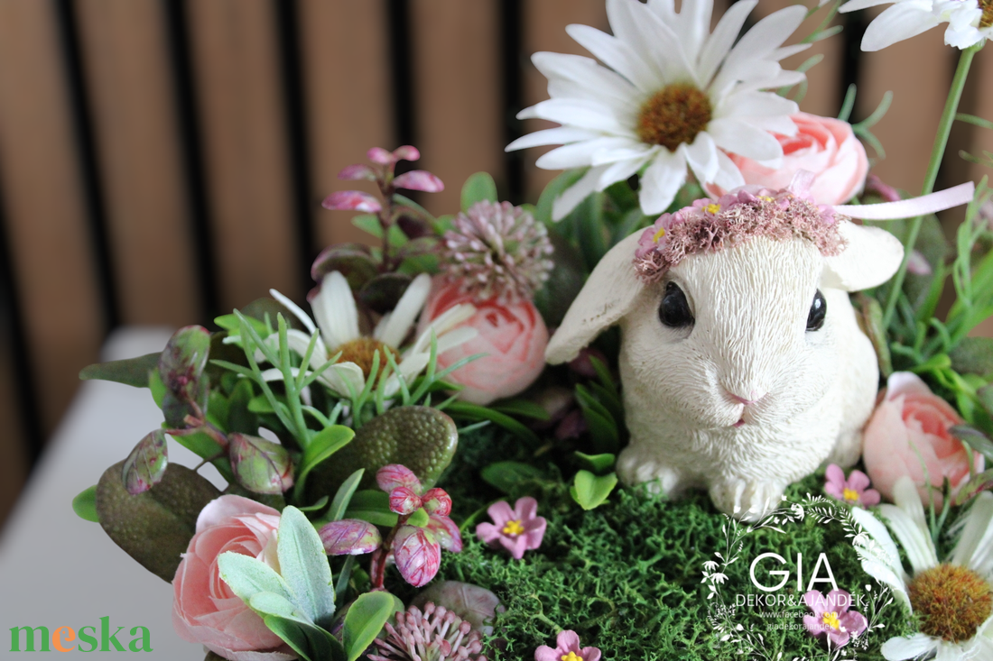 Húsvéti nyuszis kosár - otthon & életmód - dekoráció - húsvéti asztaldíszek - Meska.hu