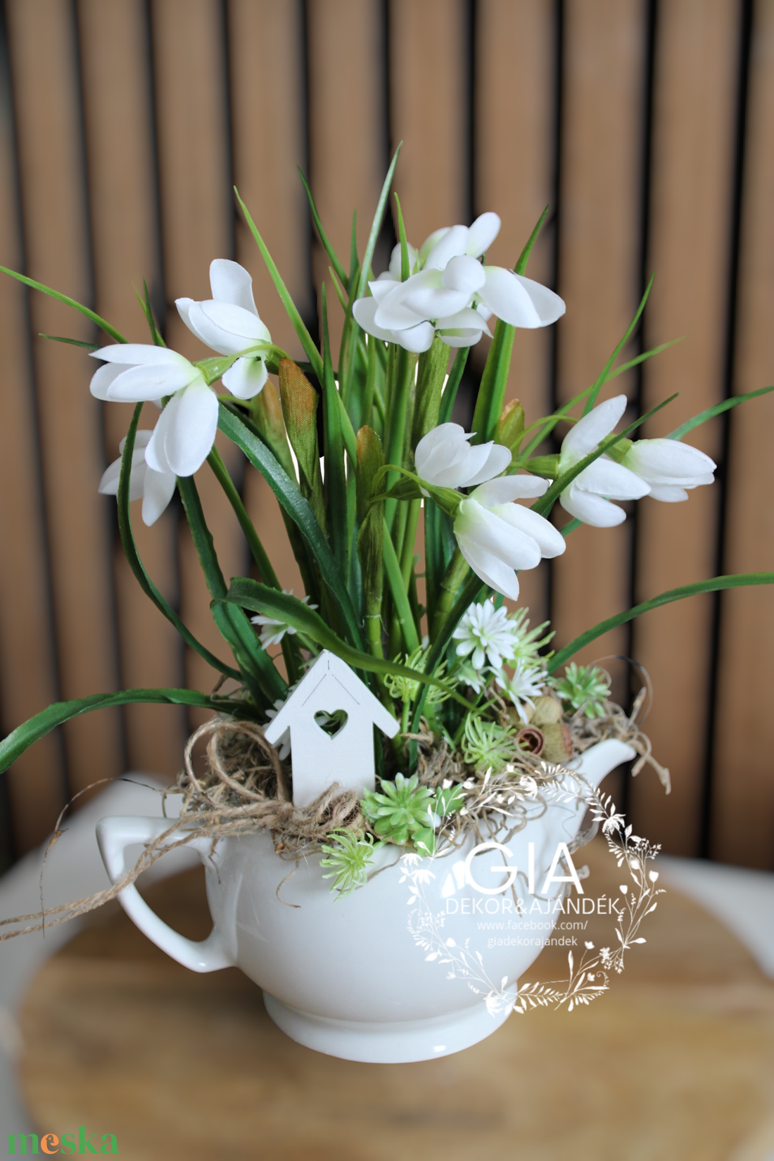 Hóvirágos kiöntő - otthon & életmód - dekoráció - asztal és polc dekoráció - asztaldísz - Meska.hu