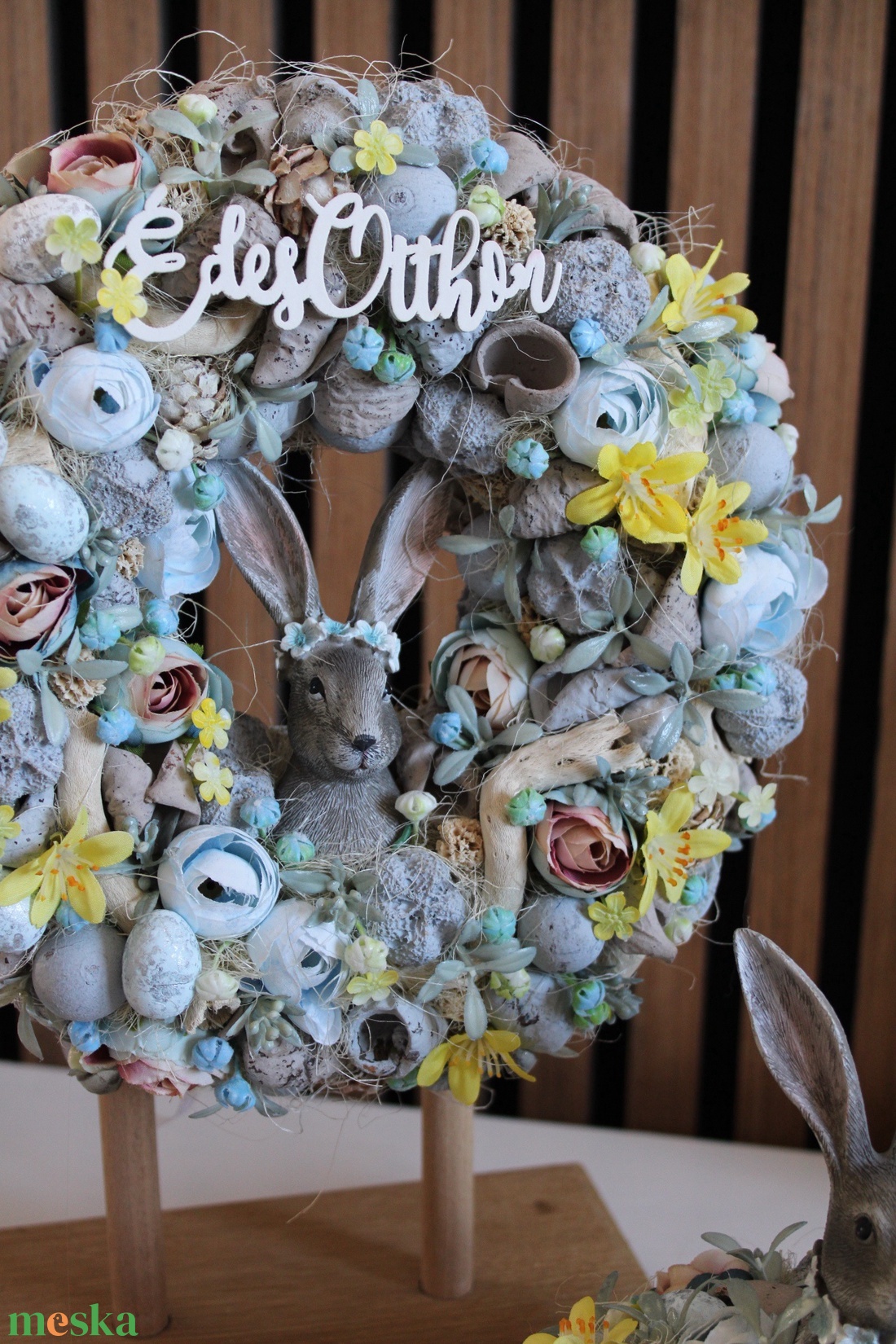 Húsvéti nyuszis ajtódísz  - ünnepi díszek, dekorációk - húsvéti díszek és dekorációk - húsvéti ajtódísz, kopogtató - Meska.hu