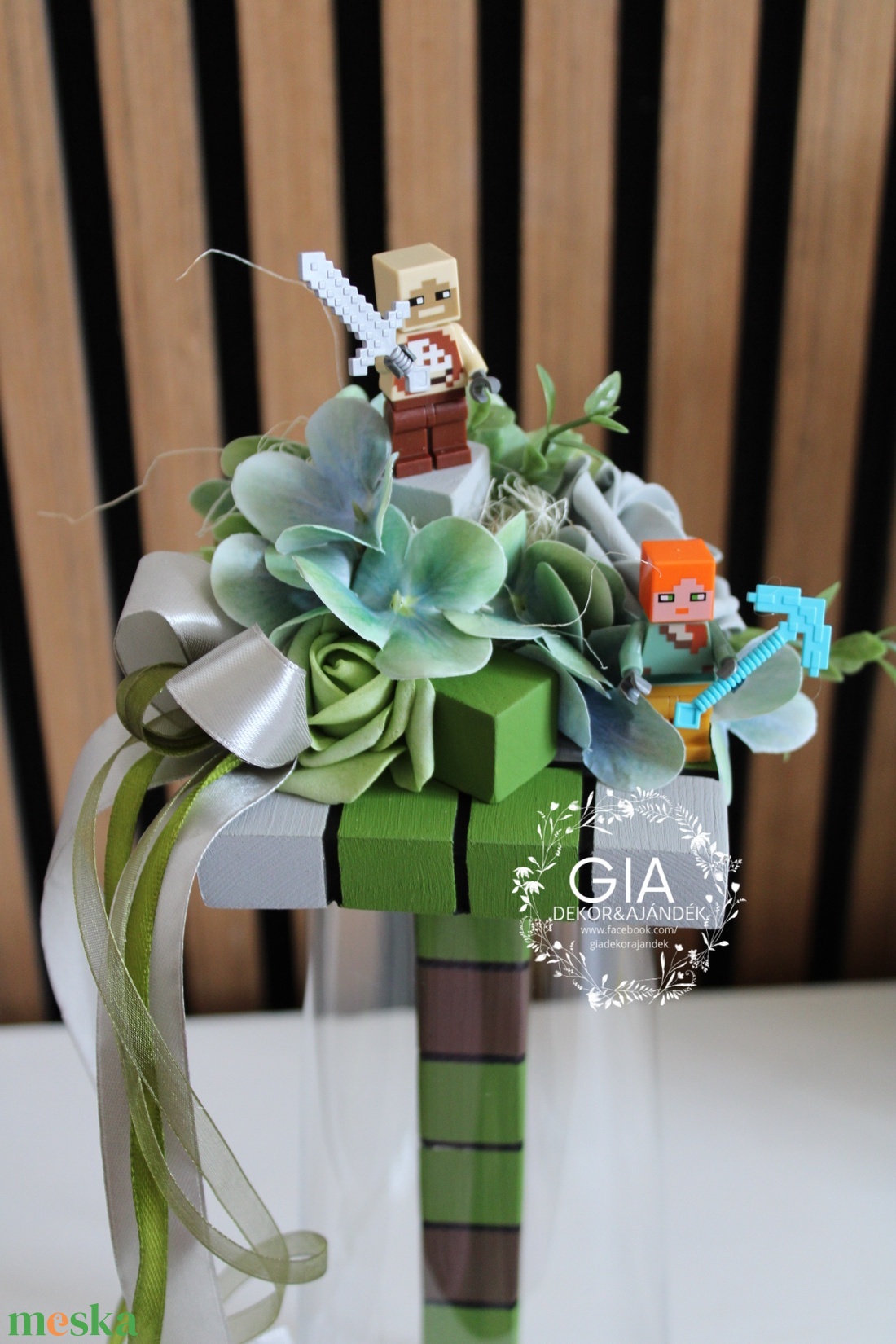 Egyedi Minecraft ballagási csokor - otthon & életmód - virágdekoráció - virágok - virágcsokor - Meska.hu