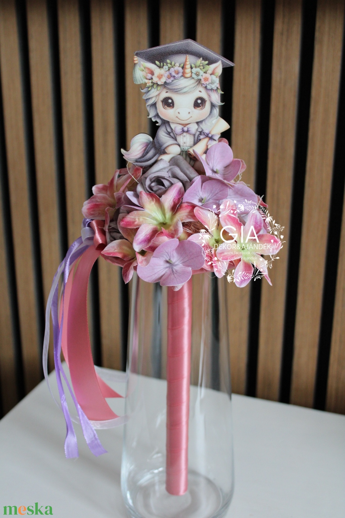 Unikornis ballagási csokor - otthon & életmód - virágdekoráció - virágok - virágcsokor - Meska.hu