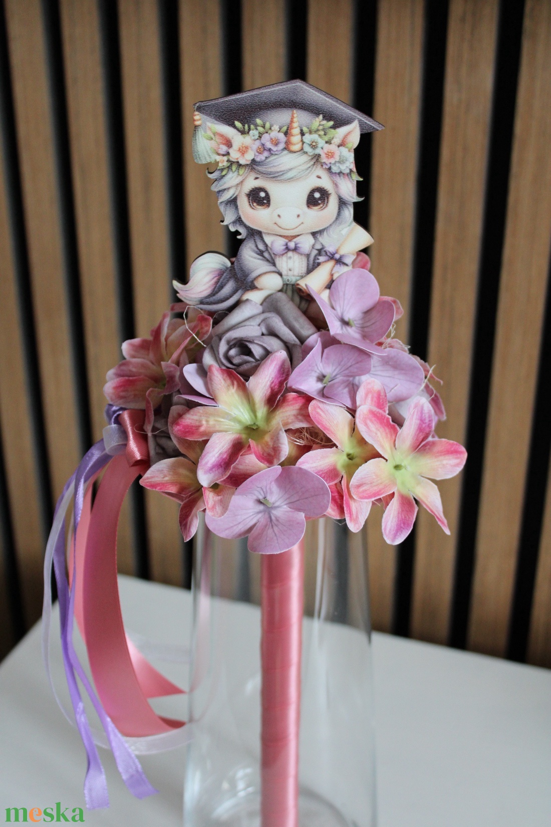 Unikornis ballagási csokor - otthon & életmód - virágdekoráció - virágok - virágcsokor - Meska.hu