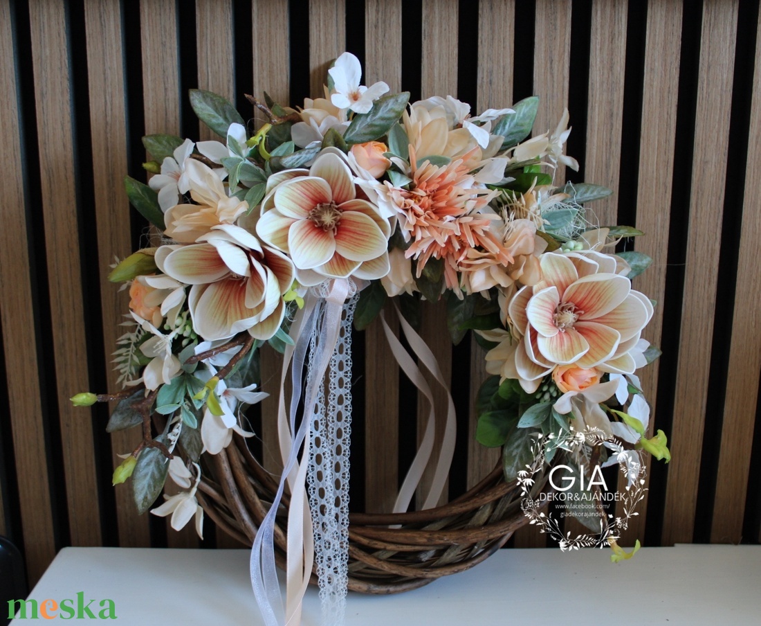 Magnóliás ajtódísz - otthon & életmód - dekoráció - ajtó- és ablak dekoráció - ajtódísz & kopogtató - Meska.hu