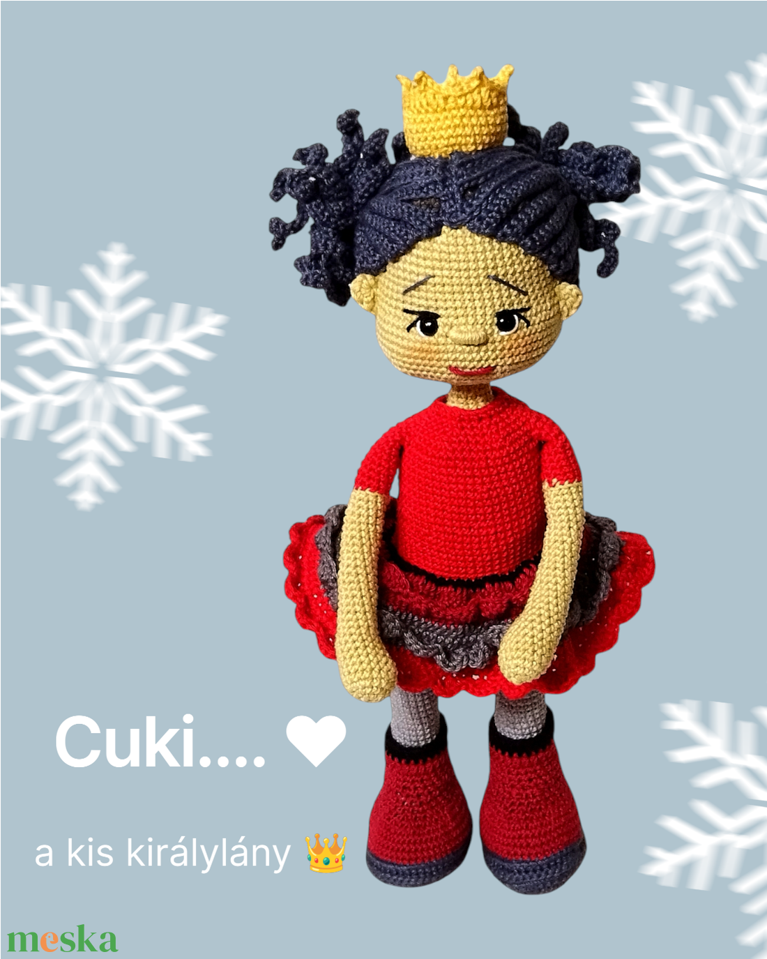 Horgolt királylány  - játék & sport - baba & babaház - baba - Meska.hu