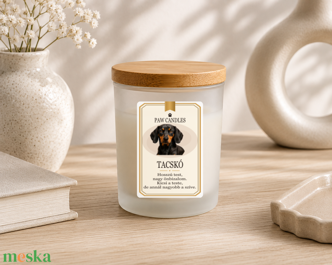 TACSKÓ - Kézműves szójaviasz illatgyertya - PAW CANDLES COLLECTION - Trópusi gyümölcs illattal - otthon & életmód - gyertya, illat, aroma - mécses és mécsestartó - Meska.hu