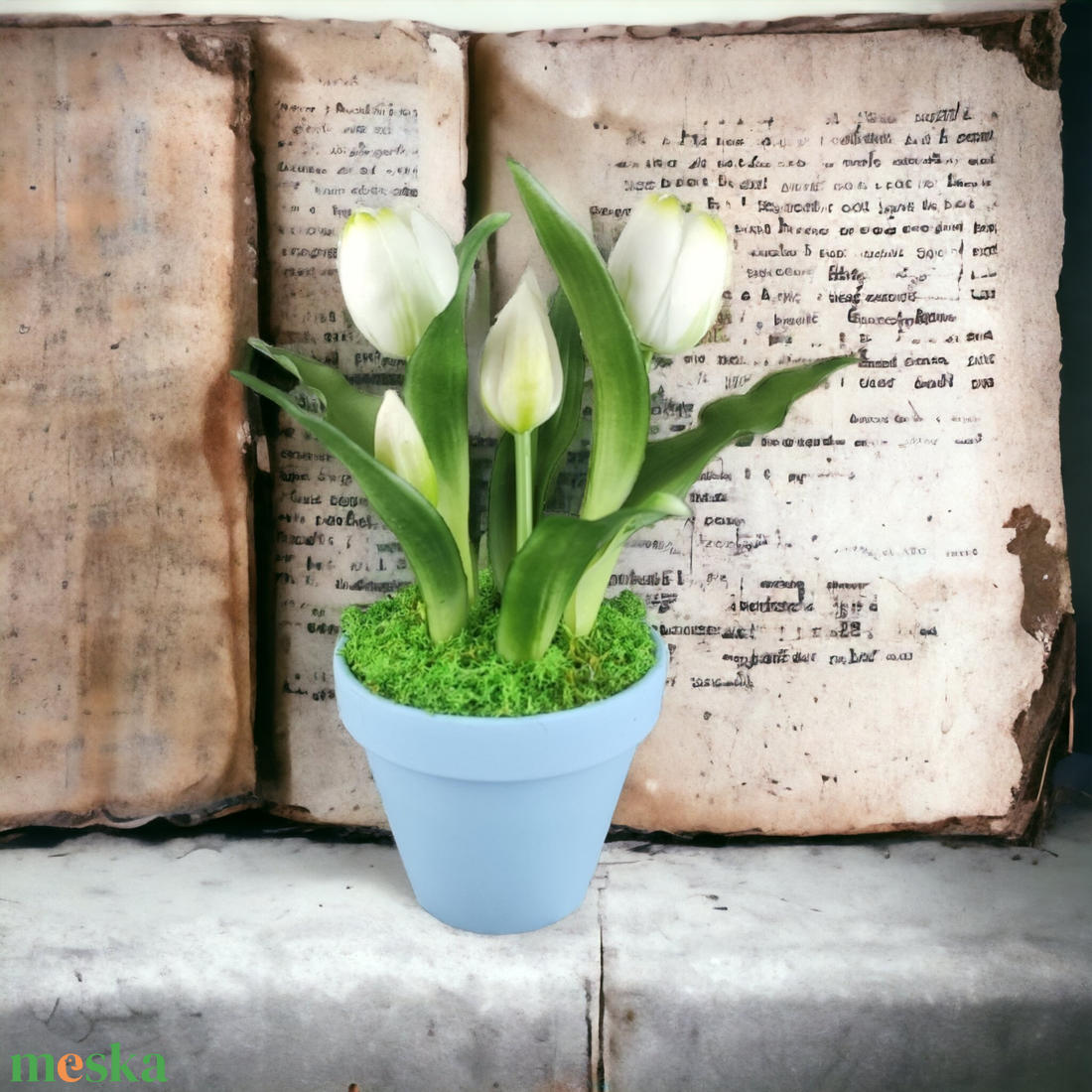 Élethű fehér tulipánok kaspóban TUE515FH - otthon & életmód - dekoráció - virágdísz és tartó - csokor & virágdísz - Meska.hu Élethű fehér tulipánok kaspóban TUE515FH - otthon & életmód - dekoráció - virágdísz és tartó - csokor & virágdísz - Meska.hu