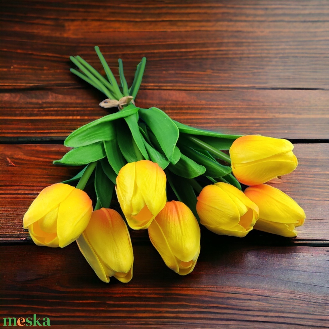 7 szálas sárga tulipán csokor KTUL713SA - otthon & lakás - dekoráció - virágdísz és tartó - csokor & virágdísz - Meska.hu