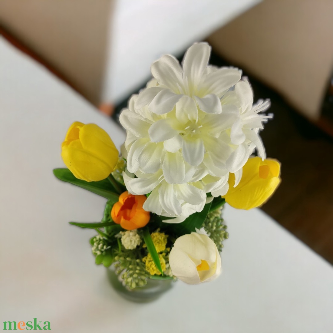 Fehér jácintos asztaldísz JAT03FH - otthon & életmód - dekoráció - asztal és polc dekoráció - asztaldísz - Meska.hu