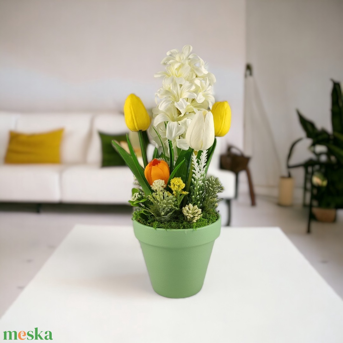 Fehér jácintos asztaldísz JAT03FH - otthon & életmód - dekoráció - asztal és polc dekoráció - asztaldísz - Meska.hu