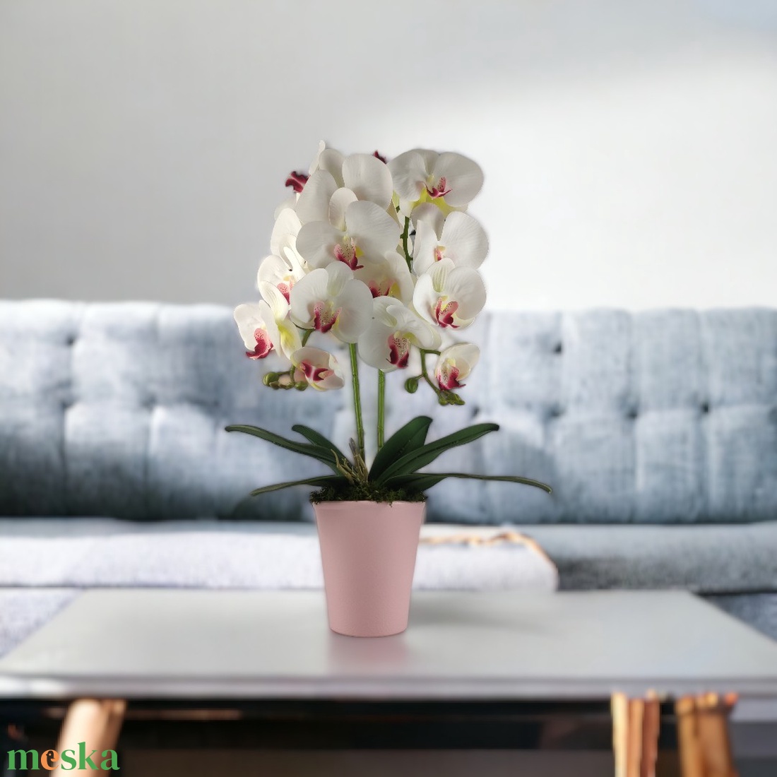 Nagyméretű kétszálas fehér, pink színű orchidea OR210FHPK - otthon & életmód - dekoráció - virágdísz és tartó - csokor & virágdísz - Meska.hu Nagyméretű kétszálas fehér, pink színű orchidea OR210FHPK - otthon & életmód - dekoráció - virágdísz és tartó - csokor & virágdísz - Meska.hu