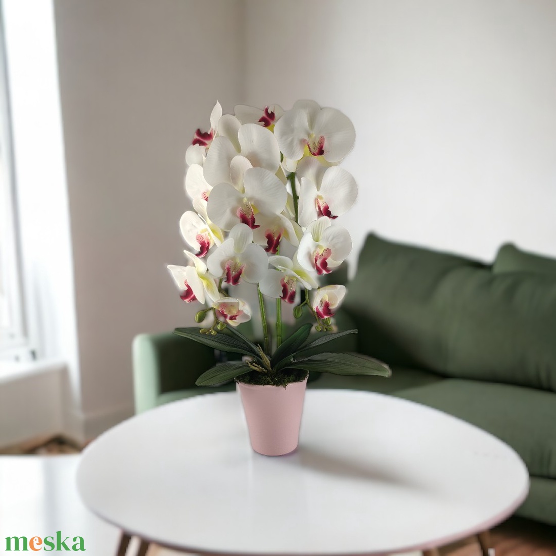 Nagyméretű kétszálas fehér, pink színű orchidea OR210FHPK - otthon & életmód - dekoráció - virágdísz és tartó - csokor & virágdísz - Meska.hu Nagyméretű kétszálas fehér, pink színű orchidea OR210FHPK - otthon & életmód - dekoráció - virágdísz és tartó - csokor & virágdísz - Meska.hu
