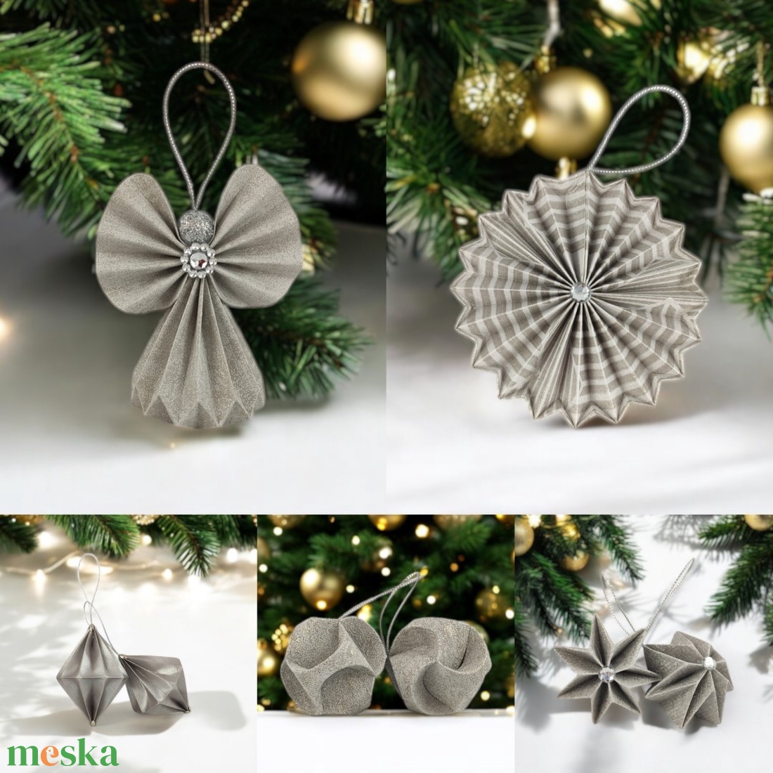 Karácsonyi ajándékbox válogatás - szürke és ezüst árnyalatokban KKBX01 - karácsony - karácsonyi lakásdekoráció - karácsonyfadíszek - Meska.hu