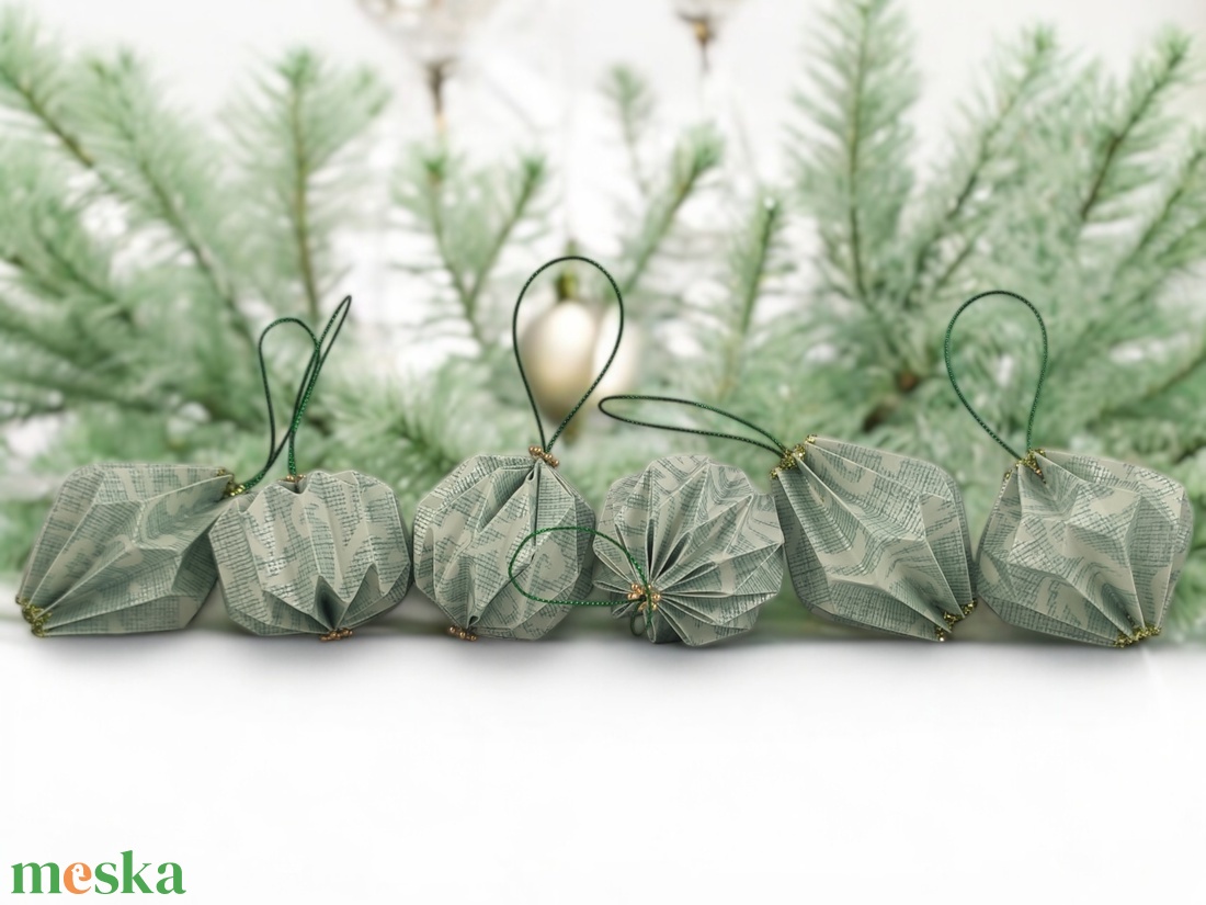 6 darabos zöld színű karácsonyfadísz szett karton díszdobozban LNT06005 - karácsony - karácsonyi lakásdekoráció - karácsonyfadíszek - Meska.hu