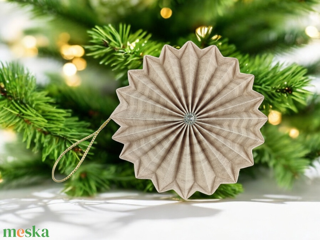 Beige mintás rozetta formájú 2 darabos karácsonyfadísz szett ROZ2013 - karácsony - karácsonyi lakásdekoráció - karácsonyfadíszek - Meska.hu
