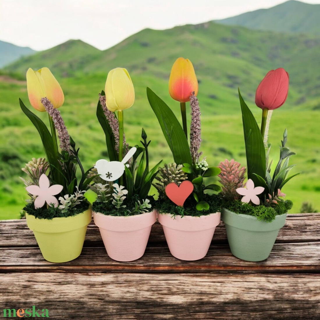 Tulipán színes cserépben apró tavaszi virágokkal - otthon & életmód - dekoráció - virágdísz és tartó - csokor & virágdísz - Meska.hu Tulipán színes cserépben apró tavaszi virágokkal - otthon & életmód - dekoráció - virágdísz és tartó - csokor & virágdísz - Meska.hu