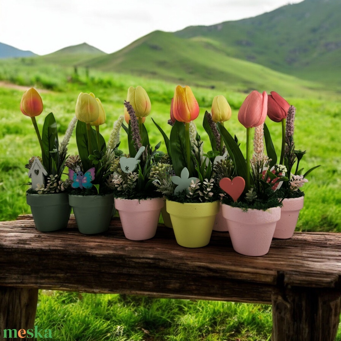 Tulipán színes cserépben apró tavaszi virágokkal - otthon & életmód - dekoráció - virágdísz és tartó - csokor & virágdísz - Meska.hu Tulipán színes cserépben apró tavaszi virágokkal - otthon & életmód - dekoráció - virágdísz és tartó - csokor & virágdísz - Meska.hu