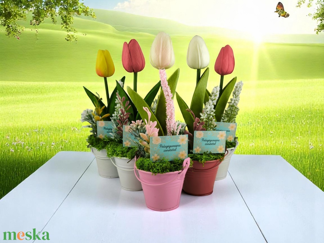 Tulipán színes fémkaspóban pedagógusnapra TUG1FKPN - otthon & életmód - dekoráció - virágdísz és tartó - csokor & virágdísz - Meska.hu Tulipán színes fémkaspóban pedagógusnapra TUG1FKPN - otthon & életmód - dekoráció - virágdísz és tartó - csokor & virágdísz - Meska.hu