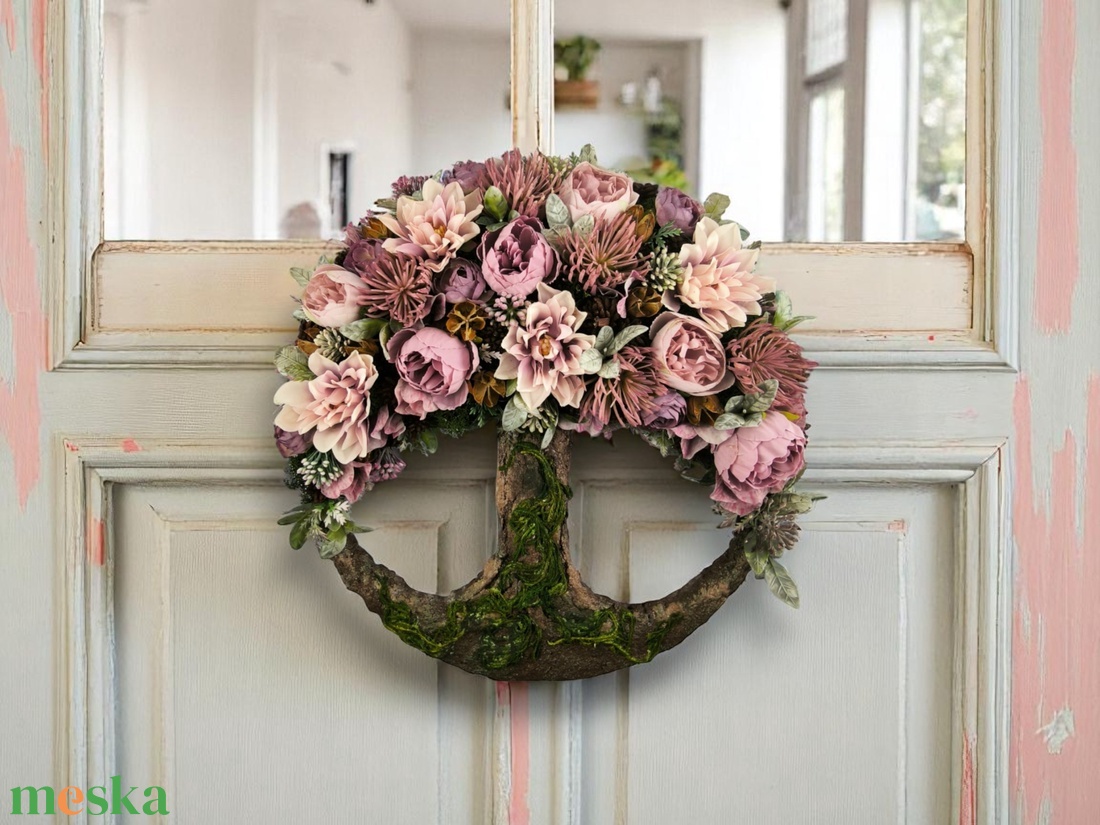 Mályva életfa kopogtató KPEF013 - otthon & életmód - dekoráció - ajtó- és ablak dekoráció - ajtódísz & kopogtató - Meska.hu