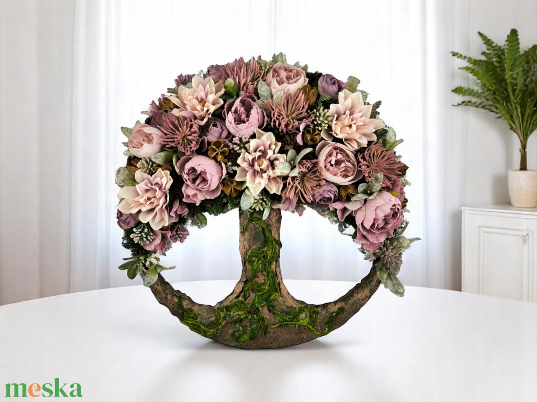 Mályva életfa kopogtató KPEF013 - otthon & életmód - dekoráció - ajtó- és ablak dekoráció - ajtódísz & kopogtató - Meska.hu