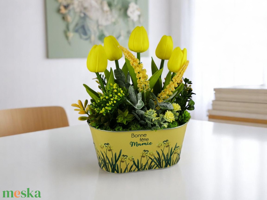 Sárga tulipános dekoráció fémkaspóban TUGO502SA - otthon & életmód - dekoráció - virágdísz és tartó - csokor & virágdísz - Meska.hu Sárga tulipános dekoráció fémkaspóban TUGO502SA - otthon & életmód - dekoráció - virágdísz és tartó - csokor & virágdísz - Meska.hu