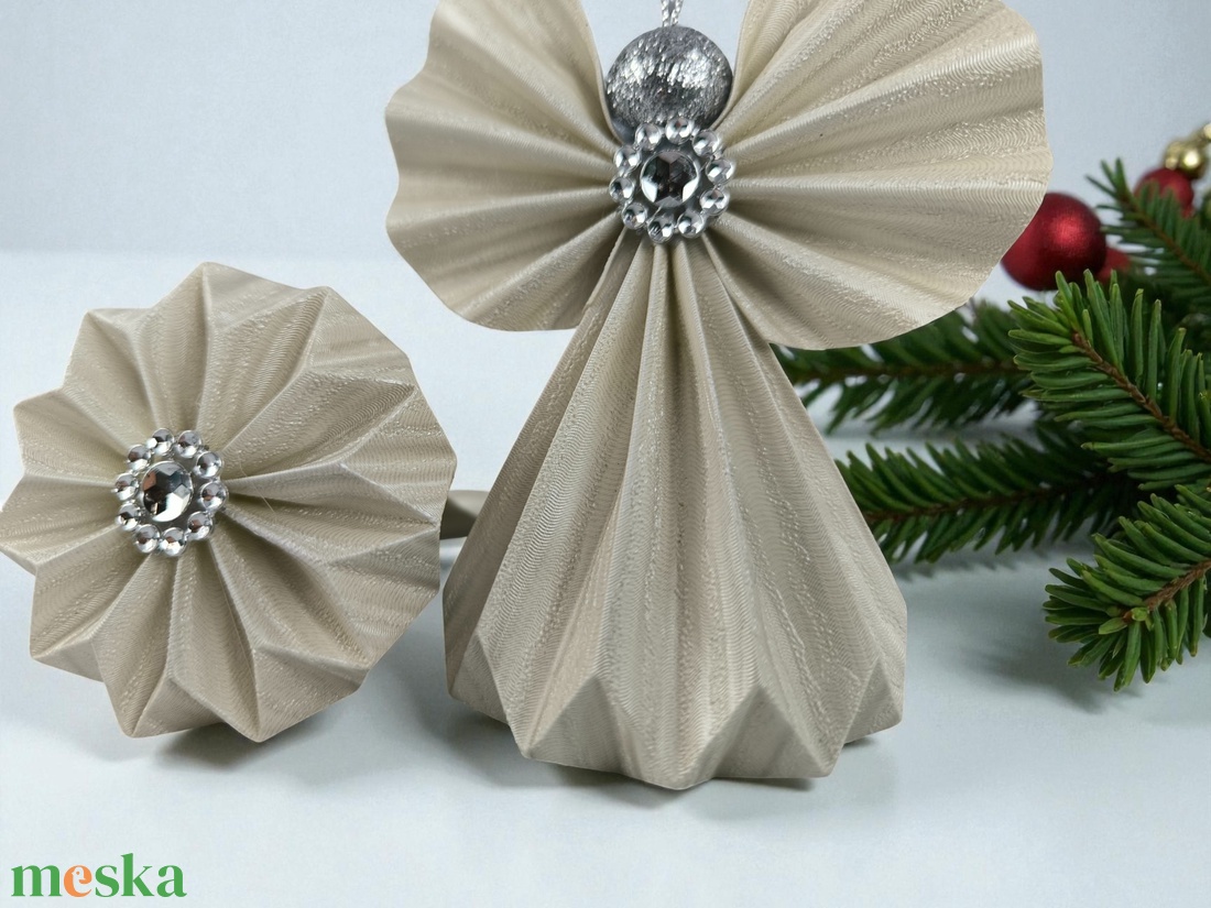 Fényes fehér színű papírangyalka PANEZ0066 - karácsony - karácsonyi lakásdekoráció - karácsonyfadíszek - Meska.hu