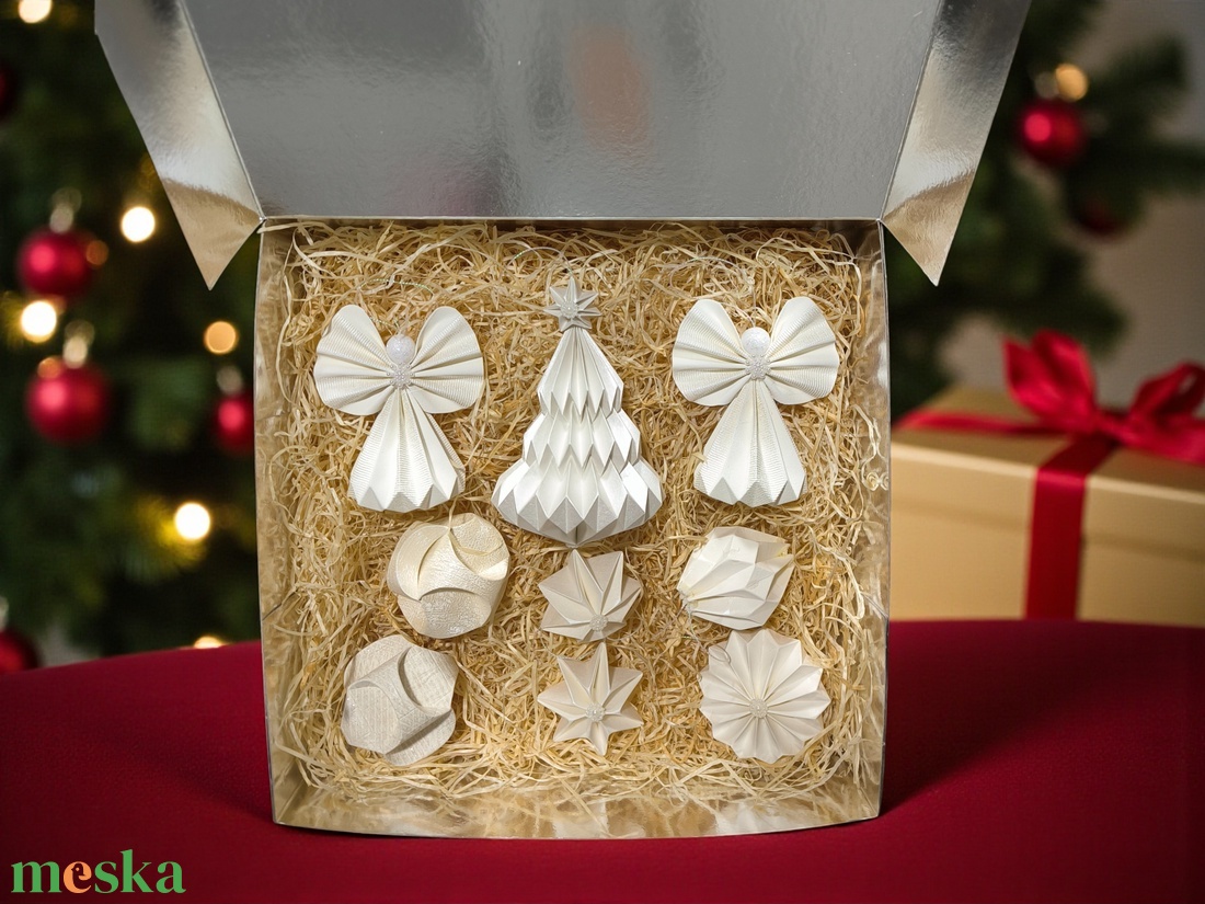 Karácsonyi ajándékbox válogatás - fehér, ekrü színben KBO03 - karácsony - karácsonyi lakásdekoráció - karácsonyfadíszek - Meska.hu