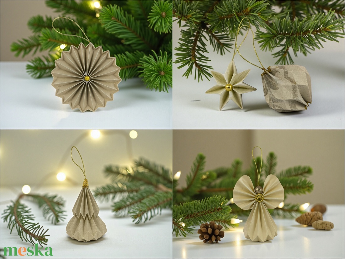 Karácsonyi ajándékbox válogatás - beige és arany árnyalatokban KGBX001 - karácsony - karácsonyi lakásdekoráció - karácsonyfadíszek - Meska.hu