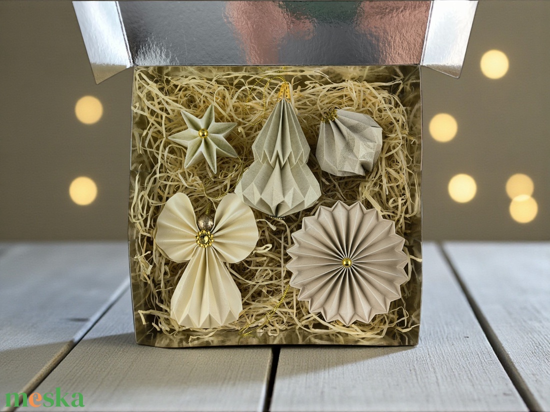 Karácsonyi ajándékbox válogatás - beige és arany árnyalatokban KGBX001 - karácsony - karácsonyi lakásdekoráció - karácsonyfadíszek - Meska.hu