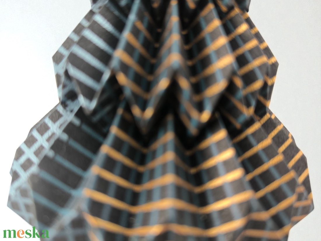 Fekete, kék, arany fenyőfa formájú karácsonyfadísz FF146 - karácsony - karácsonyi lakásdekoráció - karácsonyfadíszek - Meska.hu