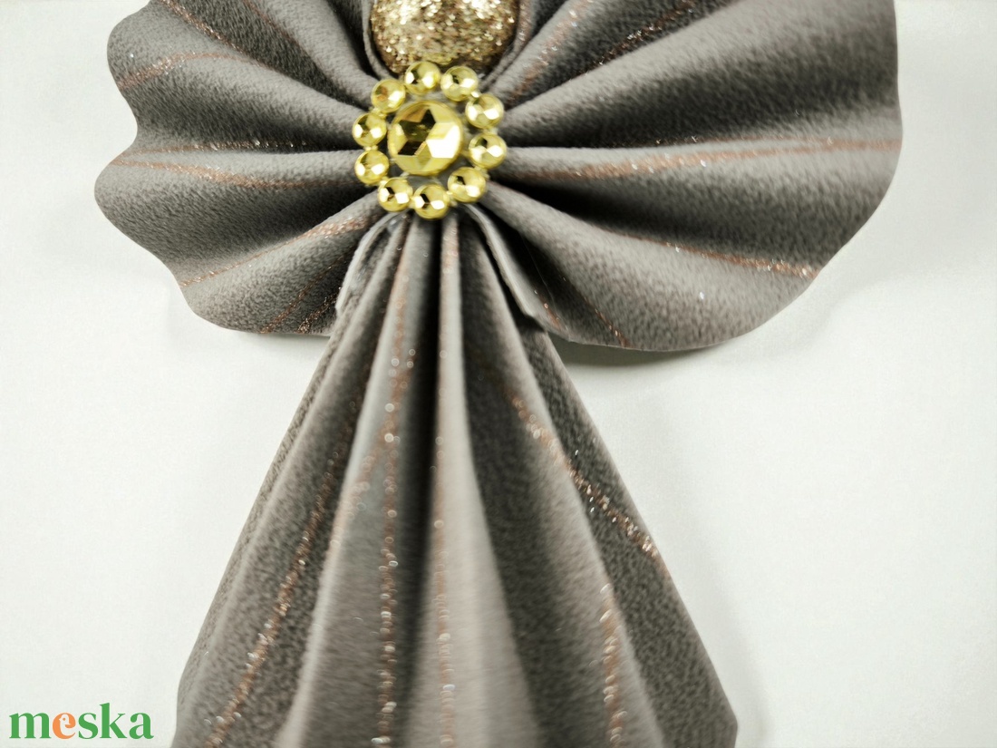 Barna csillámos papírangyalka függődísz PANAR0114 - karácsony - karácsonyi lakásdekoráció - karácsonyfadíszek - Meska.hu