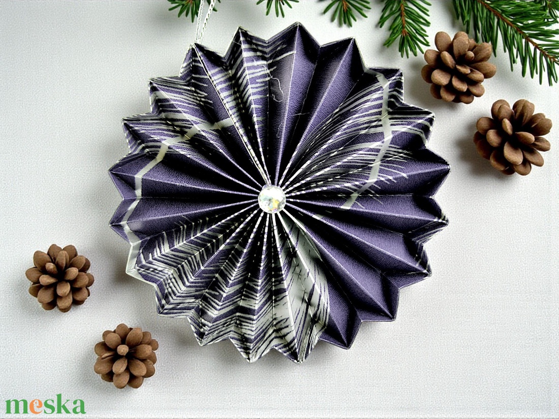 Sötétkék, ezüst rozetta formájú 2 darabos karácsonyfadísz szett ROZ2028 - karácsony - karácsonyi lakásdekoráció - karácsonyfadíszek - Meska.hu