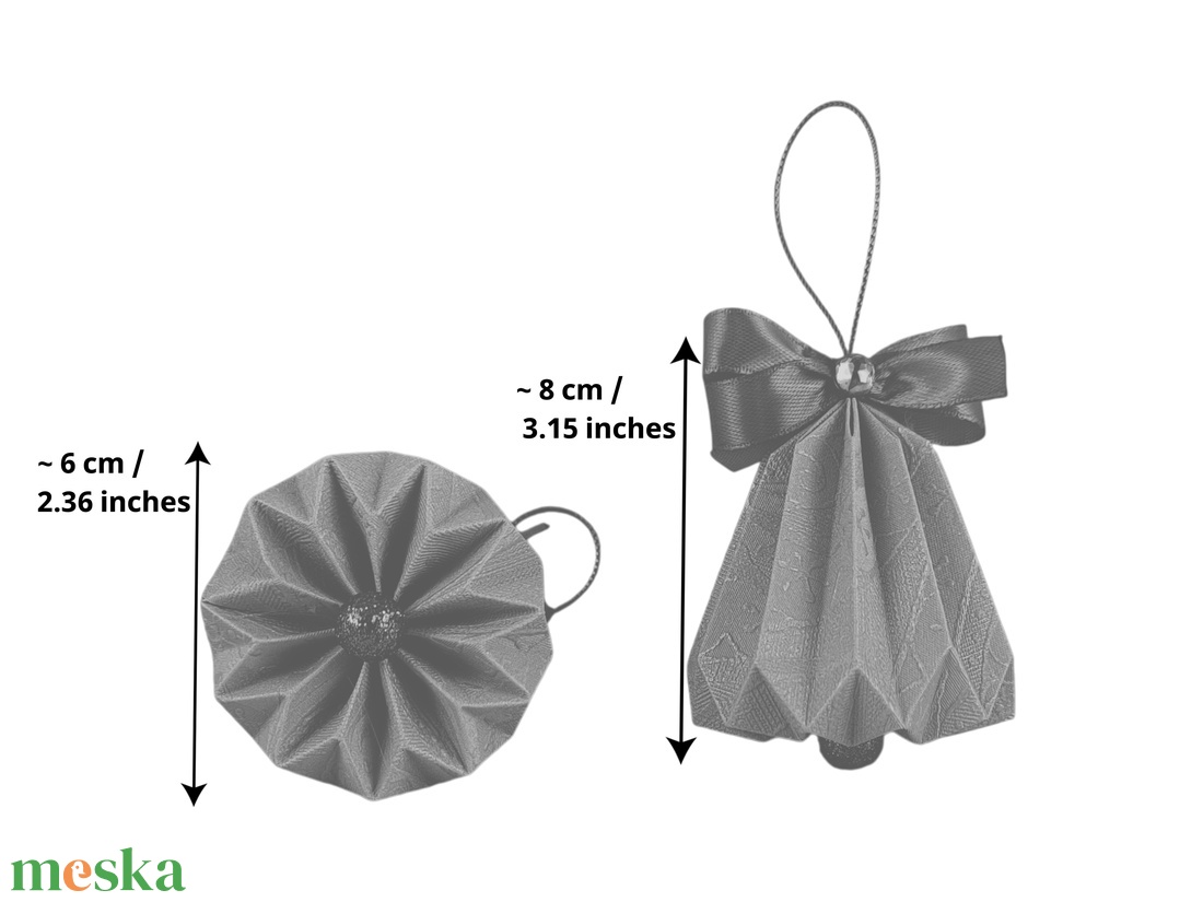 Csengettyű alakú fekete, fehér karácsonyfadísz szett BL205 - karácsony - karácsonyi lakásdekoráció - karácsonyfadíszek - Meska.hu