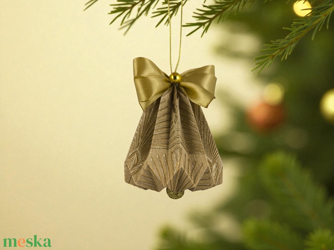 Csengettyű alakú arany mintás karácsonyfadísz szett BL213 - karácsony - karácsonyi lakásdekoráció - karácsonyfadíszek - Meska.hu