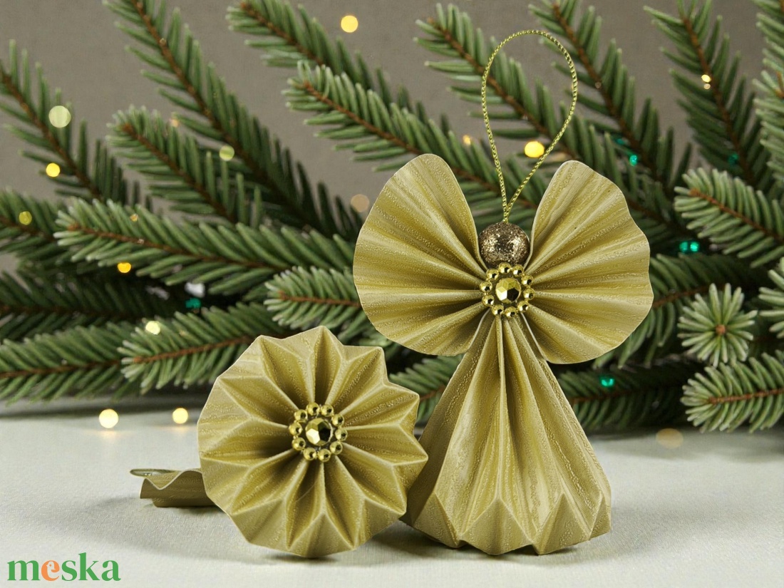 Arany színű papírangyalka PANAR0118 - karácsony - karácsonyi lakásdekoráció - karácsonyfadíszek - Meska.hu