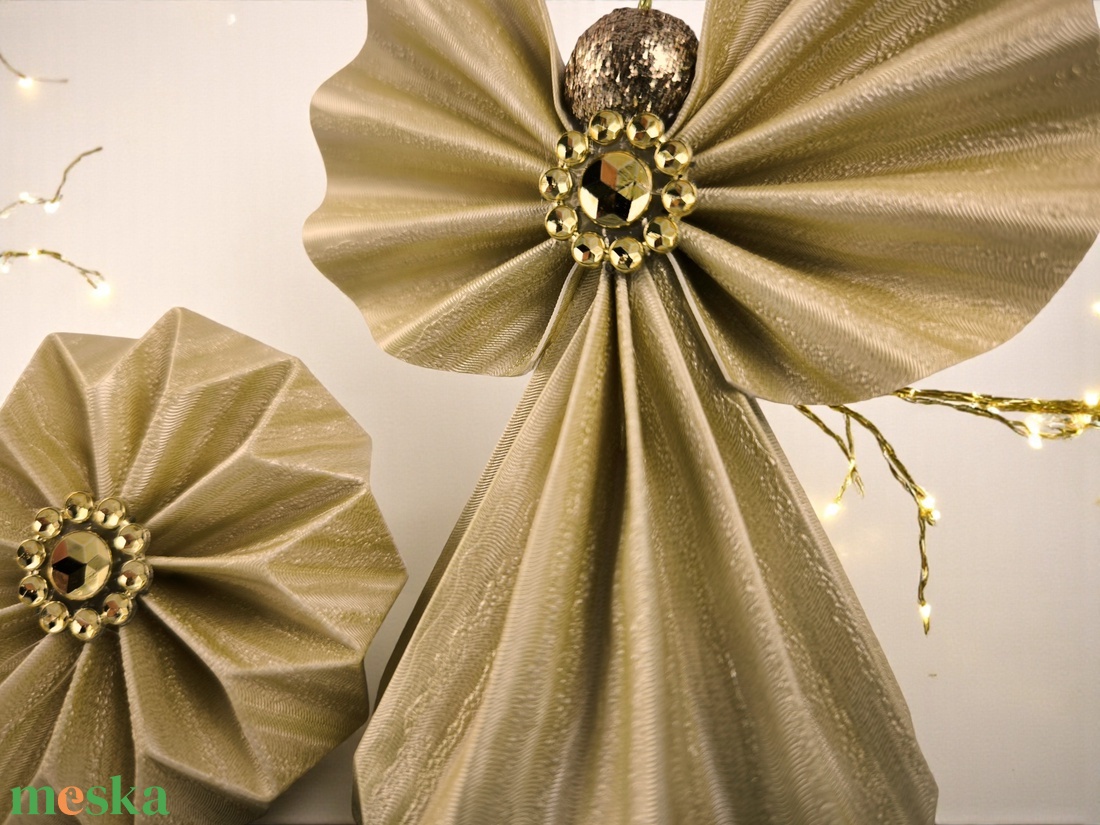 Arany színű papírangyalka PANAR0118 - karácsony - karácsonyi lakásdekoráció - karácsonyfadíszek - Meska.hu