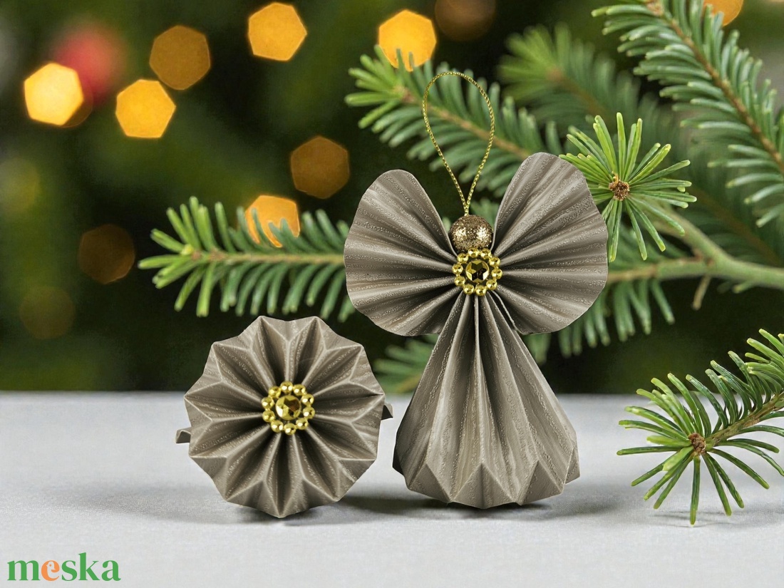 Mokka színű papírangyalka PANAR0122 - karácsony - karácsonyi lakásdekoráció - karácsonyfadíszek - Meska.hu