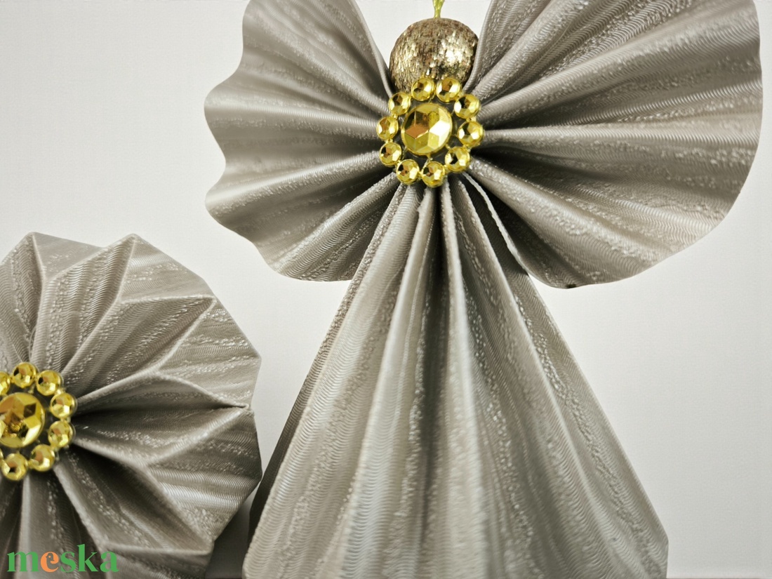 Mokka színű papírangyalka PANAR0122 - karácsony - karácsonyi lakásdekoráció - karácsonyfadíszek - Meska.hu