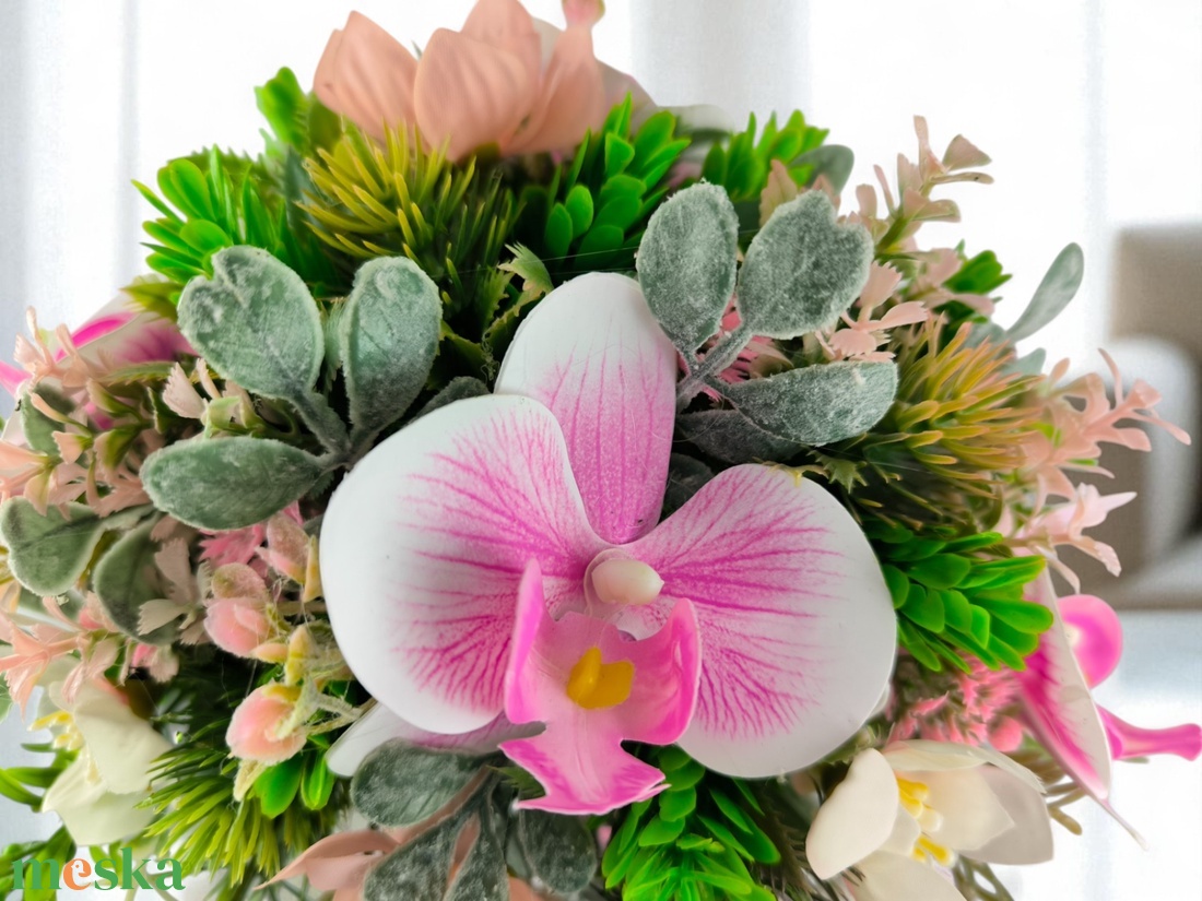 Cserepes Orchideás Életfa Asztaldísz ADEF006 - otthon & életmód - dekoráció - ajtó- és ablak dekoráció - ajtódísz & kopogtató - Meska.hu